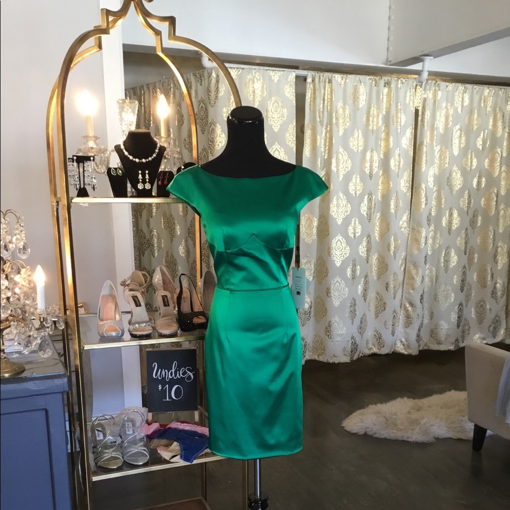 Sherri Hill 32285 Emerald Satin Mini Dress